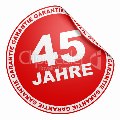 3d aufkleber - 45 jahre garantie