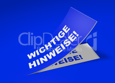 3d etikett blau - wichtige hinweise!