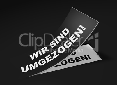 3d etikett schwarz - wir sind umgezogen!