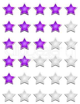 Violette Sterne Bewertungssystem