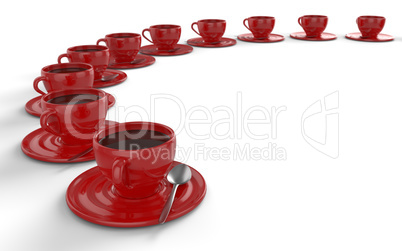 Rote Kaffeetassen im Kreis 2