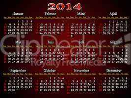 beautiful claret calendar for 2014 year in german