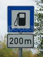 Tankstelle Verkehrszeichen