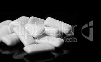 pile of white chewing gum