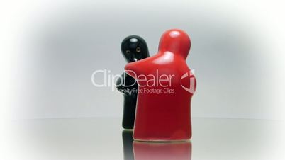 Red and black figures man