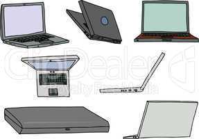set of laptops