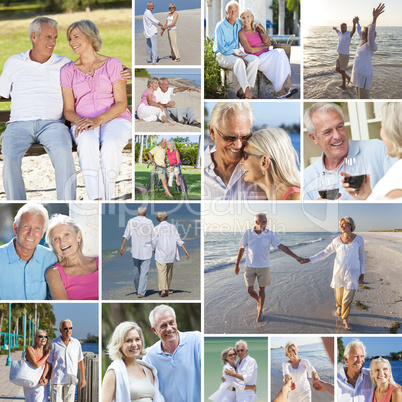 happy senior couple people beach retirement lifestyle