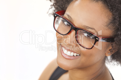 mixed race african american girl wearing glasses