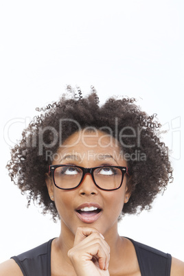 mixed race african american girl wearing glasses