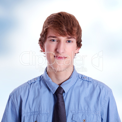 young man with shirt and tie