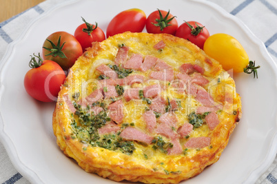 omlette mit schinken und tomaten