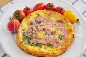 omlette mit schinken und tomaten