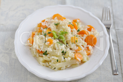 Risotto mit Fencheln und Möhren