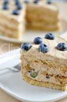 Cappuccino Torte mit Heidelbeeren