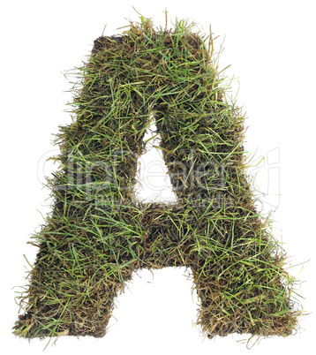 grassy letter a cut out