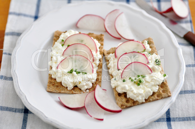 Käckebrot mit Radieschen