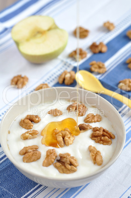 Joghurt mit Honig und Walnüssen