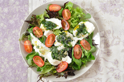 Salat mit Büffel Mozzarella