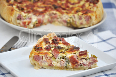 Quiche mit Schinken und Lauch