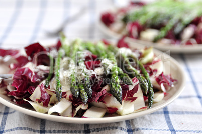 Radicchio Salat mit Spargel