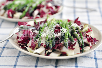 Radicchio Salat mit Spargel