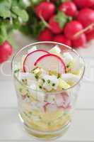 Radieschen Salat im Glas