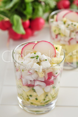 Radieschen Salat im Glas