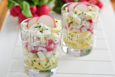 Radieschen Salat im Glas