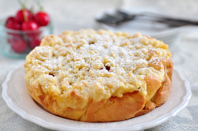 Streuselkuchen mit Kirschen und Aprikosen