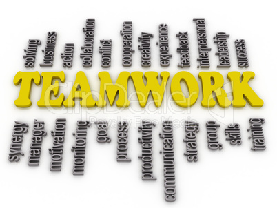 3d imagen a word cloud of teamwork related items