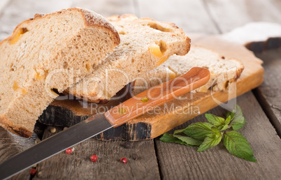 Slices of black bread