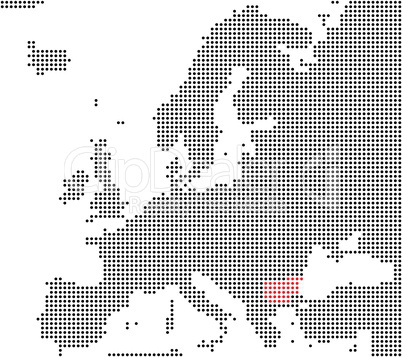 Bulgarien - Serie: Pixelkarte Europa