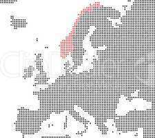 Norwegen - Serie: Pixelkarte Europa