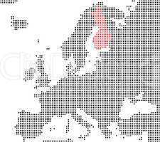 Finnland - Serie: Pixelkarte Europa