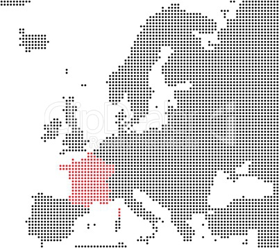 Frankreich - Serie: Pixelkarte Europa