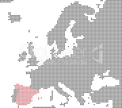 Spanien - Serie: Pixelkarte Europa