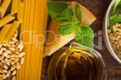 italian basil pesto pasta ingredients