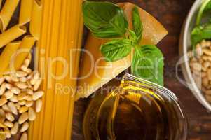 italian basil pesto pasta ingredients