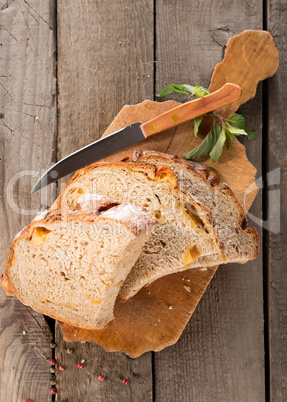 Bread on a cutting board