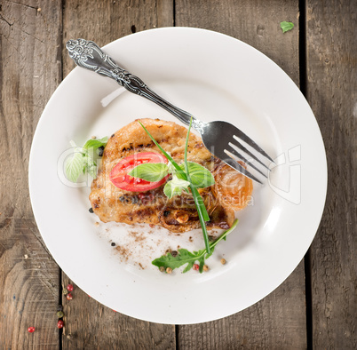 Fried meat on a plate