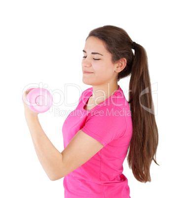 woman exercising with dumbbell