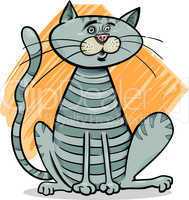 tabby gray cat cartoon illustration