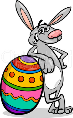 bunny and easter egg cartoon illustration