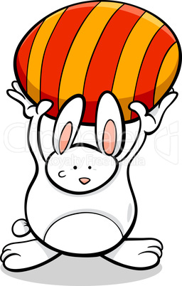 bunny with easter egg cartoon illustration