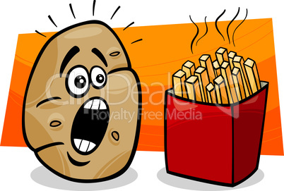potato with french fries cartoon