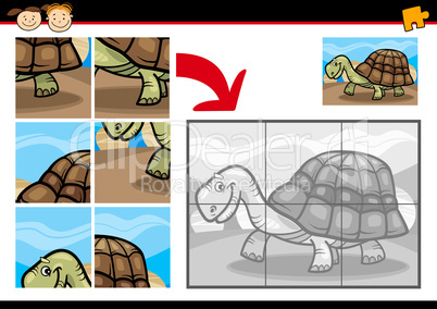 cartoon turtle jigsaw puzzle game