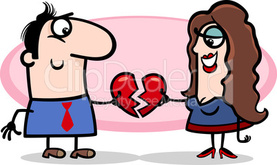 couple in love valentine cartoon