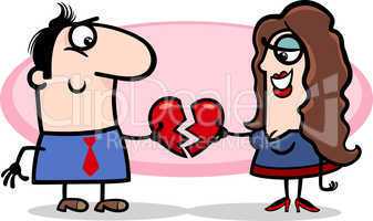 couple in love valentine cartoon