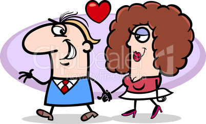 couple in love valentine cartoon