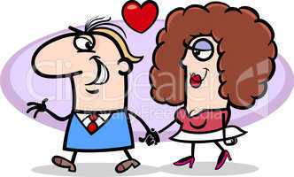 couple in love valentine cartoon